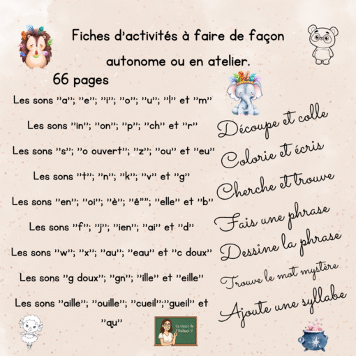 Cahier des sons - 1re année