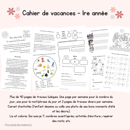Mon cahier d'été - 1re année