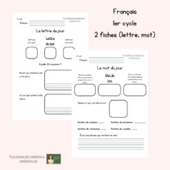 Fiches pour travailler les lettres/mots/phrases - 1er cycle
