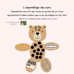 L'assemblage des ours - Nombres de 0 à 20