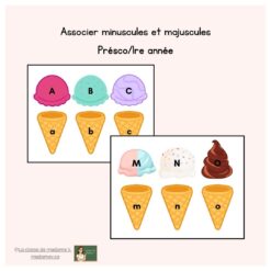 Les cornets - Associer les majuscules et les minuscules