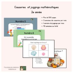Causeries et Joggings MATHS pour l'année - 2e année