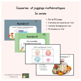 Causeries et Joggings MATHS pour l'année - 2e année