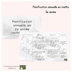 Planification annuelle par semaine en MATHS- 2e année