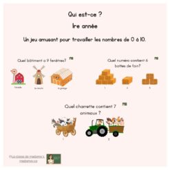 Jeu Qui est-ce ? Nombres de 0 à 10