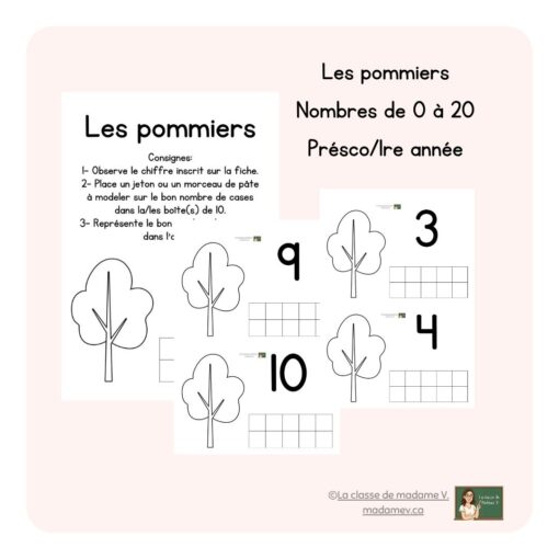 Les pommiers - Nombres de 0 à 20