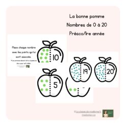 La bonne pomme - Nombres de 0 à 20
