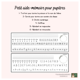 Aide mémoire pour bureaux - 1re année