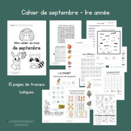 Cahier de consolidation - Septembre - 1re année