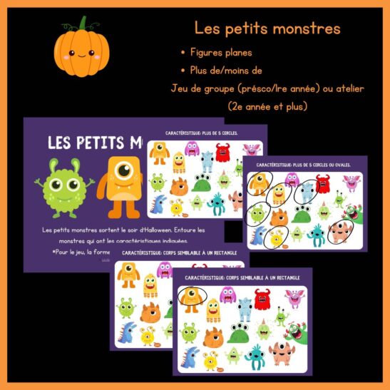 Les petits monstres – Jeu/atelier figures planes – La classe de Madame V
