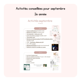 Activités conseillées pour septembre - 2e année
