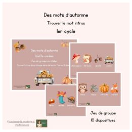 Des mots d'automne - Conscience phono - Trouver l'intrus