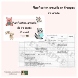 Planification annuelle par semaine en FRANÇAIS - 1re année - GRANDISSANT