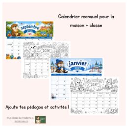 Calendrier mensuel des activités