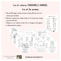 Ensemble annuel de Lis et colorie - 1re et 2e année - Grandissant