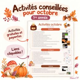 Activités conseillées pour octobre - 1re année