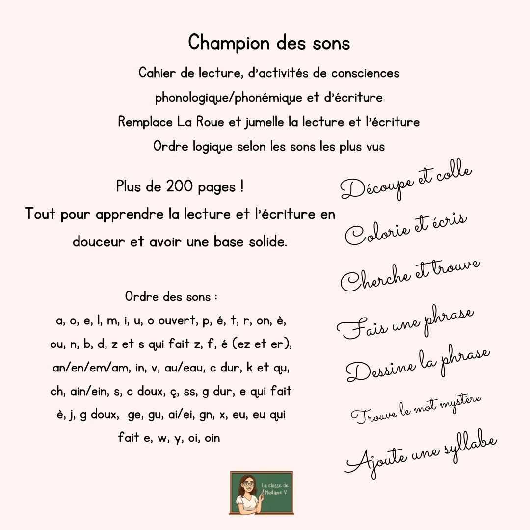 Lire et Écrire - Champion des sons - Ordre logique - Grandissant