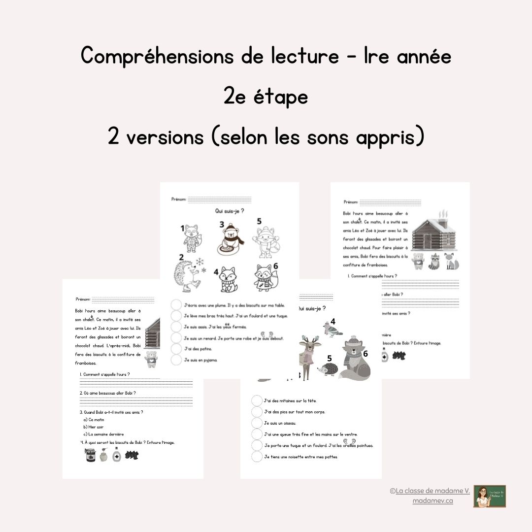 Évals lecture (compréhension) - 1re année