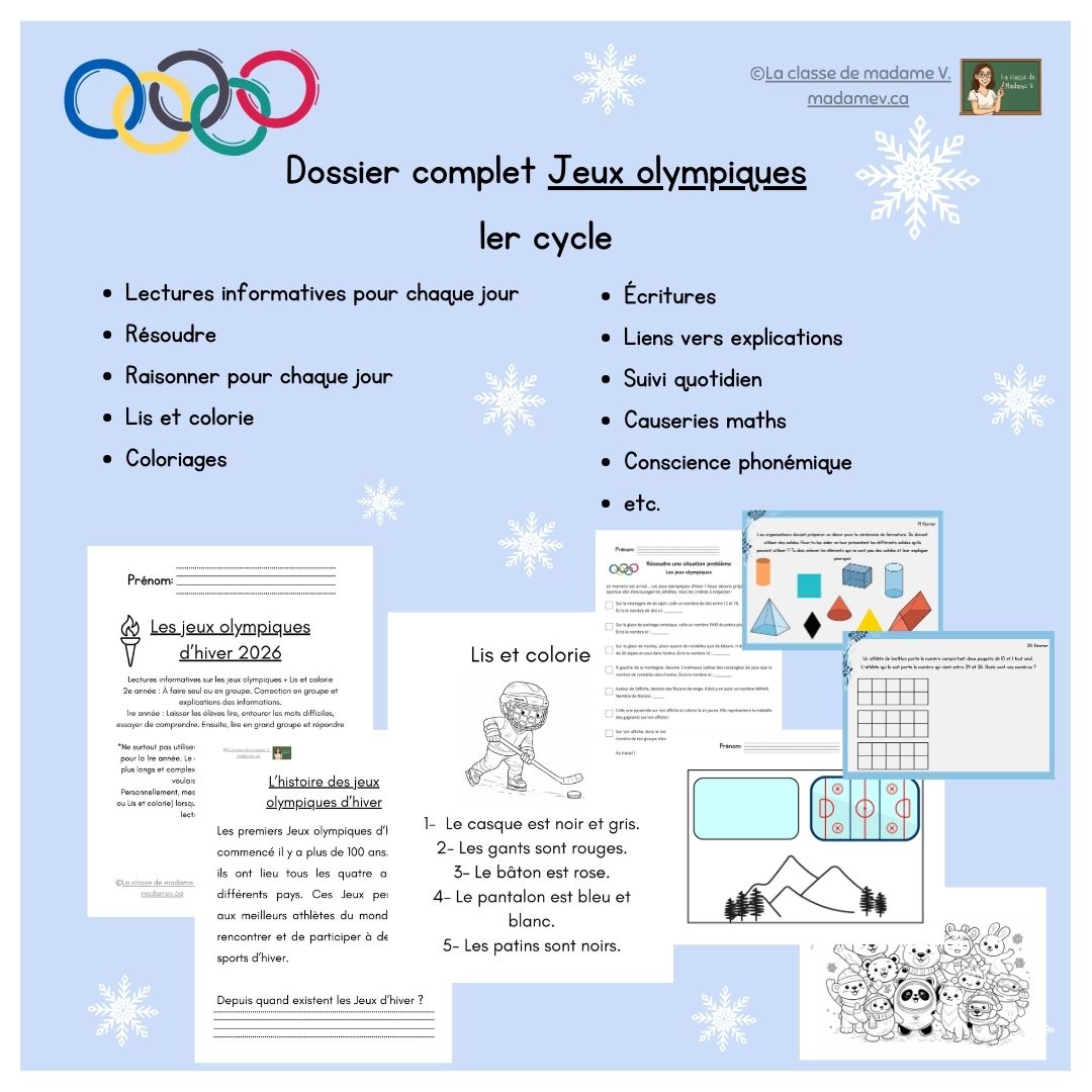 Les jeux olympiques - 1er cycle - Dossier complet