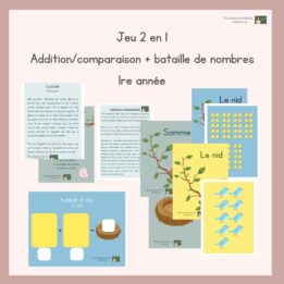 Jeu 2 en 1 - Le nid - Bataille de nombres et Addition/comparaison de nombres - 1re année