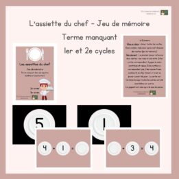 jeu de mémoire - Terme manquant - Assiette du chef - 1er cycle