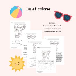 Lis et colorie plage - 1re et 2e année