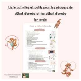 Liste d'activités et outils pour le début de l'année (pédagos et 2 premières semaines)