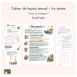 Cahier de leçon annuel - Pour la maison
