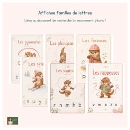 Affiches familles de lettres - En mouvement, j'écris !